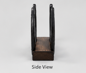 Porte-serviettes en métal noir en forme de fer à cheval avec base en bois, décoration de table rustique de style western pour la maison et les restaurants - Product Image 2