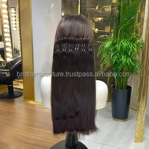 Paquetes de cabello indio virgen alineado con cutícula cruda de grado 12A de la mejor calidad, vendedores humanos brasileños de doble dibujado, Super doble dibujado - Product Image 5