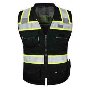 เสื้อกั๊กนิรภัยสะท้อนแสงหลายช่องใส่ของได้ มาตรฐาน ANSI Class 2 กันน้ำ พร้อมสกรีนโลโก้ตามสั่ง สำหรับคนงานก่อสร้าง บำรุงรักษา และงานอุตสาหกรรม - Product Image 2