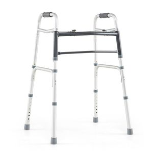 Deambulatore Pieghevole Argento da 30-36 Pollici con Meccanismo di Chiusura a 2 Pulsanti, Altezza Regolabile a 7 Livelli, Capacità 350 Libbre, Leggero e Resistente - Product Image 2