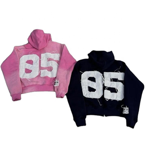 เสื้อฮู้ดดี้ผู้ชายคุณภาพสูง แบบ unisex สำหรับฤดูหนาว ผ้าฝ้ายหนานุ่ม ทรงโอเวอร์ไซส์ สกรีนลายตามสั่ง ประดับลูกปัด - Product Image 2