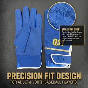 Gants de frappe en cuir synthétique pour jeunes, à doigts entiers - Légers, antidérapants, personnalisables pour l'entraînement et l'utilisation en club de baseball - Product Image 6