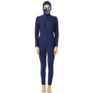 Maillot de bain islamique imprimé à manches longues pour femme, style musulman, coupe haute, burkini islamique 1 pièce en Spandex/Nylon - Product Image 6