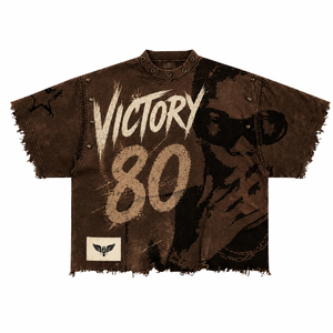 T-shirt graphique vintage surdimensionné personnalisé 2026 unisexe streetwear délavé marron effet acide en coton style punk - Product Image 1