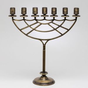 Ménorah en métal noir à 7 bras avec bougies coniques blanches pour la Hanouka, décoration d'événements religieux, présentation de table, artisanat en métal - Product Image 5
