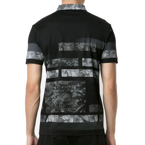 Chemises polo personnalisées pour hommes, design noir, impression sublimée, logo personnalisé, manches courtes, coupe classique, pour hommes - Product Image 3