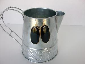 ต่างหูอาร์ตเดโคประดับออนิกซ์สีดำเงินสเตอร์ลิงชุบทองคำสีกุหลาบสำหรับงานแต่งงานและงานเทศกาล - Product Image 5