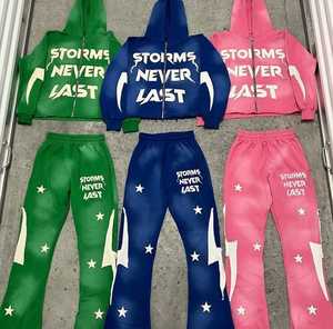 Conjunto Deportivo de Mujer con Logotipo Bordado Personalizado al por Mayor, Sudadera Corta Informal de Alta Calidad 100% Algodón, Conjuntos Deportivos para Mujer - Product Image 1