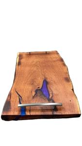 Bandeja de servicio de madera de diseño de lujo de alta calidad Bandeja de servicio de madera y epoxi de resina personalizada Bandeja de servicio decorativa con asas - Product Image 3