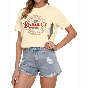 Camisetas de lactancia personalizadas para mujer, camisetas de maternidad lisas, diseño sencillo, ropa de embarazo, tela suave y transpirable - Product Image 1