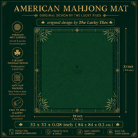 Tapis de Mahjong Américain en Bambou Vert Personnalisé en Gros 33x33 Pouces Pliable en Néoprène Premium Antidérapant pour Table de Jeu de Poker Original
