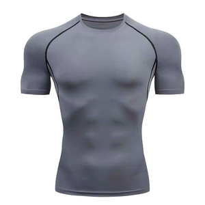 <b>Men's</b> <b>Compression</b> <b>Shirt</b> Short Sleeve Sports Gym Base Layer Stretch Dry Fit T-<b>shirt</b> Custom Logo Workout Wear Oem Fitness Apparel - Product Image 2