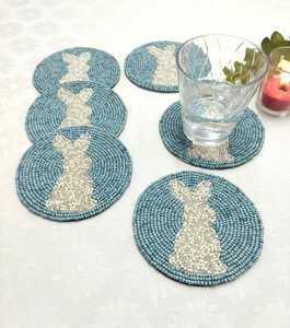Premium <b>Beaded</b> Drink <b>Coaster</b> Set Handmade Table Accessories for Hotels and Restaurants At Best Price - Product Image 2