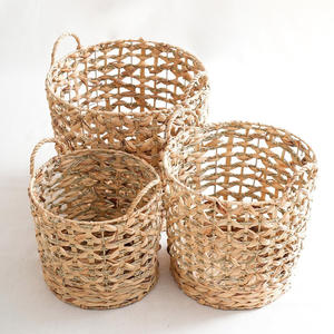 Paniers en jacinthe d'eau naturelle pour l'organisation du linge, économiques, en fibres écologiques, paniers de rangement - Product Image 1