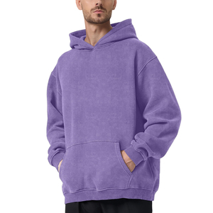Sweat-shirts pour hommes personnalisés en gros, style vintage délavé à l'acide, de haute qualité, épais et surdimensionnés, à faible MOQ - Product Image 6