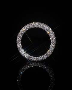 Custom <b>Emerald</b> Round Cut Moissanite <b>Ring</b> Iced Out 925 Sterling <b>Silver</b> Eternity Band Luxury Men Hip Hop Pinky Statement <b>Ring</b> - Product Image 3