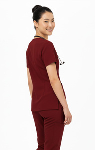 OEM Unisex Side Snap Scrub <b>Top</b> Uniform Set Spandex/Cotton Medical Scrubs Custom Branding Healthcare Apparel Hospital Uniforms - Product Image 3
