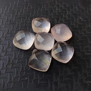 Cuarzo Rosa Natural, Corte Checker Cuadrado, Gema en Forma de Cojín, Piedra Suelta Calibrada para Joyería - Product Image 4