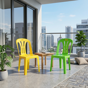 Silla de Estudio Apilable de Plástico Moderna y Pequeña con Respaldo Ventilado para Sala de Estar, Jardín, Escuela, Eventos al Aire Libre - Product Image 1