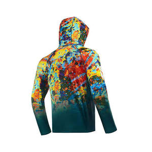 Camisa de Pesca de Manga Larga para Hombre con Protección Solar UPF 50, Estampado por Sublimación, Ropa Deportiva para Exteriores, Patrón Verde y Azul - Product Image 5