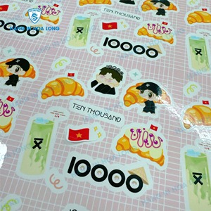 Étiquette en papier artistique avec logo de marque personnalisé de qualité supérieure, laminage brillant, autocollant OEM ODM, fabrication directe en usine au Vietnam - Product Image 3