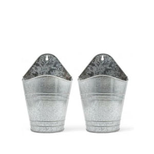 Macetas colgantes de metal galvanizado estilo rústico para jardín vertical interior y exterior, macetero decorativo colgante. - Product Image 4