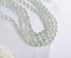 Ametista verde natural de 16 pulgadas en forma de gota facetada, natural, para la elaboración de joyería fina, collar de piedras preciosas. - Product Image 1