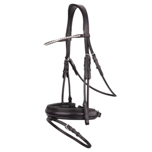 บังเหียนม้าหนังแท้ทนทานชิ้นส่วนจมูกและยางรัดคิ้วที่ตกผลึก - Product Image 1