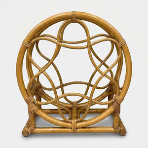 Rattan wine display shelves decorative bottle holder stand <b>tabletop</b> <b>storage</b> rack dining room organiser - Product Image 1
