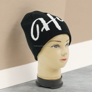 Unisex Beanie Hat <b>Letter</b> Pattern 100% <b>Acrylic</b> Rhinestone Embroidery Casual Outdoor Winter Cap 56-58CM Adult - Product Image 3