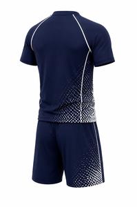 Ensemble de maillots de bain anti-UV à manches longues pour hommes, imprimé sur mesure, bleu marine, séchage rapide, écologique, color-block, léger - Product Image 4