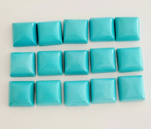 Cabochon carré en turquoise naturelle de qualité supérieure, 3x3 mm, coupe lisse, pierre précieuse en vrac pour la fabrication de bijoux - Product Image 4