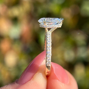 Anillo de Compromiso Unisex con Diamante Ovalado en Forma de Pera de 2.23 Quilates, Cultivado en Laboratorio, Certificado IGI, Anillo de Eternidad de Oro Vermeil de 14k para Boda, Fiesta o Aniversario - Product Image 4