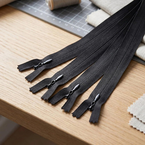 Black Close-End Nylon Zipper Heavy Duty Durable Garment Accessory for <b>Dresses</b> Skirts and Apparel Manufacturing - Product Image 2
