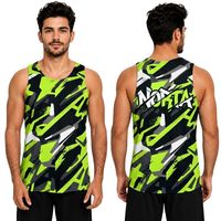 Singlet de fitness gris en maille interlock de polyester 220 GSM, léger, respirant et performant, avec imprimé marbré abstrait sublimé