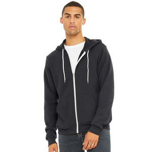 Men's <b>Black</b> <b>Zip</b>-Up <b>Hoodie</b> Fleece Casual Hooded Sweatshirt Regular Fit Solid Color Autumn Wear - Product Image 1