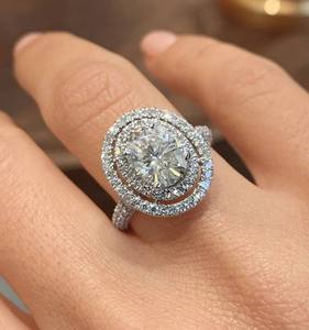 Anillo de Eternidad con Diamante Cultivado en Laboratorio de Corte Ovalado, Plata de Ley 925, Certificado IGI, Chapado en Oro de 14k, Anillo de Boda Personalizado de Lujo para Mujer - Product Image 3