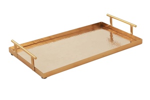 Bandeja decorativa de aluminio metálico texturizado para el hogar y el evento 14X8X2 pulgadas por Abi Overseas - Product Image 3