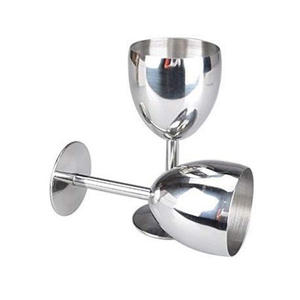 Verre à vin personnalisé en acier inoxydable de 16 oz, finition champagne, qualité alimentaire 304, verre sans pied en métal pour événements - Product Image 1