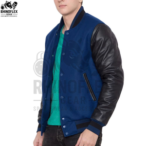 Custom Wholesale Leather Sleeves Chenille Embroidery Baseball <b>Jacket</b> Letterman Leather <b>Varsity</b> <b>Jackets</b> For Men - Product Image 3