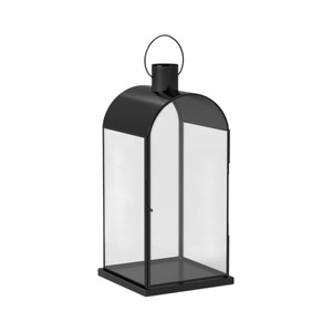 New Trending 2026 Metal & Glass Candle <b>Lantern</b> for Home Decor shiny <b>Black</b> Finished Candle Holder For Christmas Customized - Product Image 3