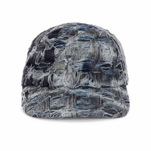Washed Denim Baseball Cap 6-Panel Unisex Adjustable Distressed Checkered Pattern Street Style Casual <b>Hat</b> Spring <b>Summer</b> - Product Image 1