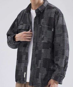 เสื้อเชิ้ตเดนิมผู้ชาย LUXE ATTIRE INDUSTRY ลวดลายวินเทจ ล้างทำความสะอาดได้ เป็นมิตรกับสิ่งแวดล้อม ลายสก็อต สวมใส่สบาย กระดุมติด ทรงหลวม ผ้าฝ้าย ขายส่งราคาถูก - Product Image 2