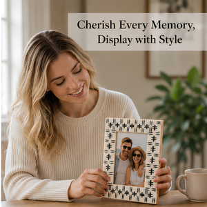 Decorative Wooden Photo <b>Frame</b> Geometric Pattern Family <b>Picture</b> <b>Frame</b> Elegant Tabletop <b>Frame</b> for Home office Living Room Decor - Product Image 6