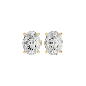 18K Gold Lab Grown Diamond Earrings IGI Certified Oval Cut Diamond Stud Earrings D-F VVS-VS Custom design Custom Diamond - Product Image 1