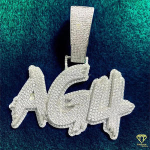 Colgante de Lujo con Placa de Identificación '1031 LOUI' con Cadena Hip Hop Iced Out y Joyería de Diamantes Moissanita - Product Image 3