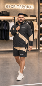 REXFITSPORTS 2026 Custom Men’s Nylon Tracksuit Hooded Windbreaker <b>Jacket</b> and Shorts Set Lightweight Water Sportswear - Product Image 3