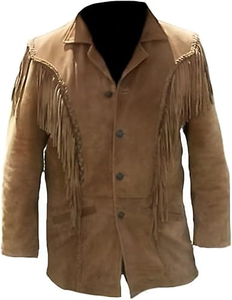 Luxury Modern Men’s Fringe Leather <b>Jacket</b> Elegant Western <b>Suede</b> Coat with Tassel Design Custom Size Bulk & OEM Supply - Product Image 4