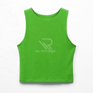 Camiseta corta informal para mujer, básica, lisa, con logo personalizado impreso, cuello redondo, sin mangas, ajustada. - Product Image 5