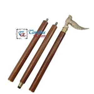 Mango de cabeza de pájaro de latón náutico, bastón plegable de madera para caminar, bastón coleccionable para acampar, senderismo, regalo para hombres y mujeres - Product Image 5